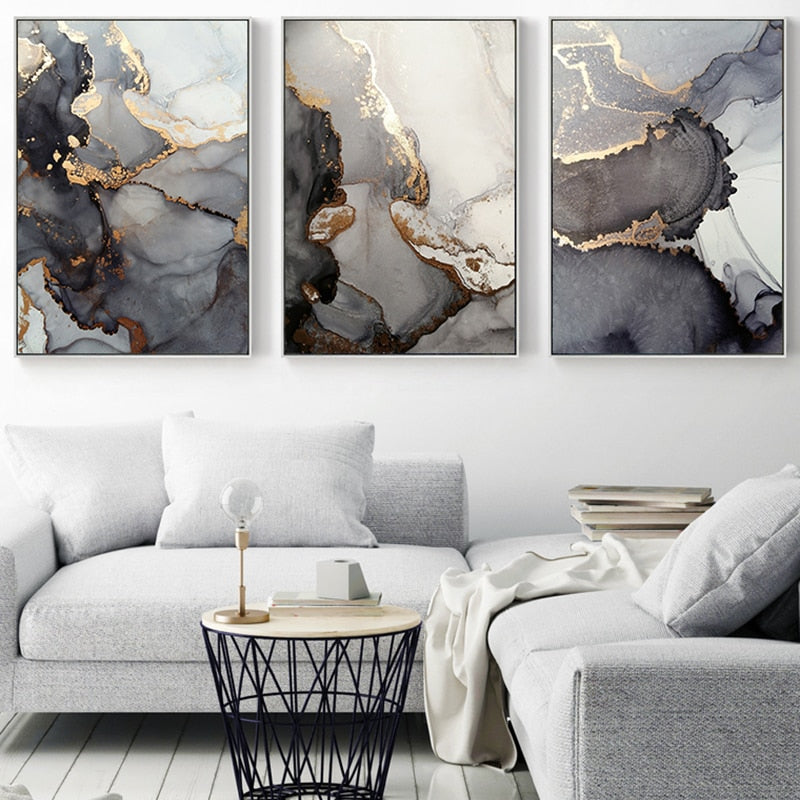 Marble Dunkelgrau Gold