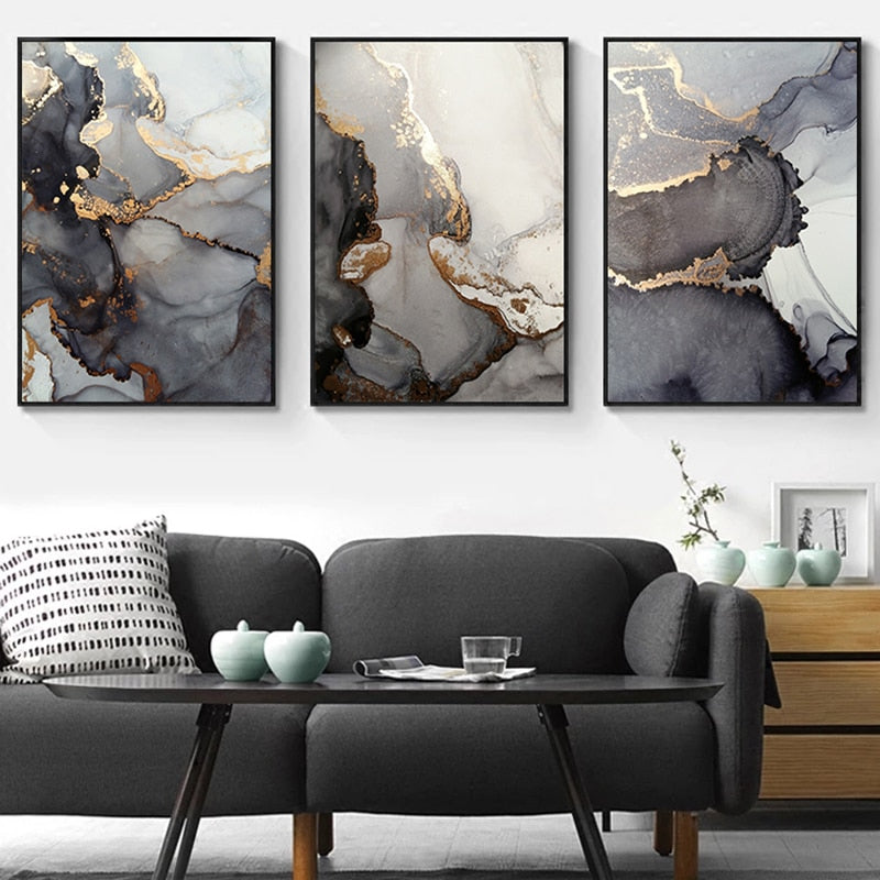 Marble Dunkelgrau Gold