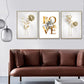 Abstract Golden Flower White