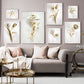 Abstract Golden Flower White